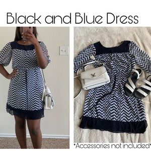 Black and Navy Blue Dress